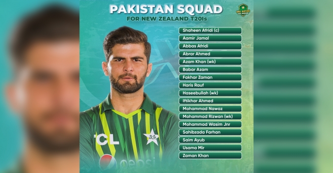 Pakistan Announces T20I Squad, Captained by Shaheen Afridi, for New Zealand Series