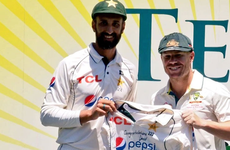 A Symbol of Sportsmanship: Pakistan Team Gifts Babar Azam's Signed Shirt to David Warner.